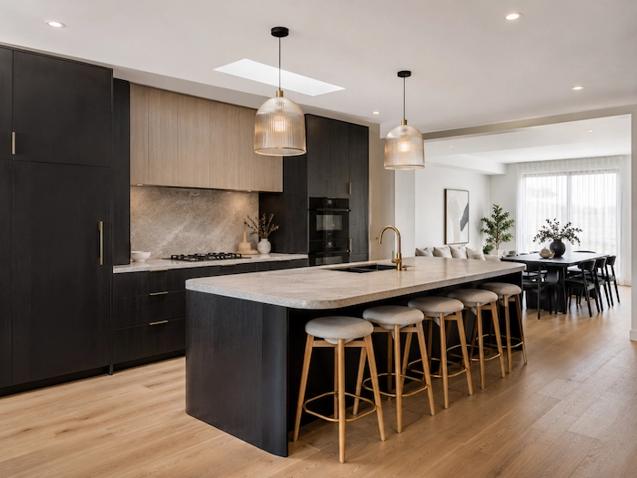 Renovated kitchen by Level A Builders