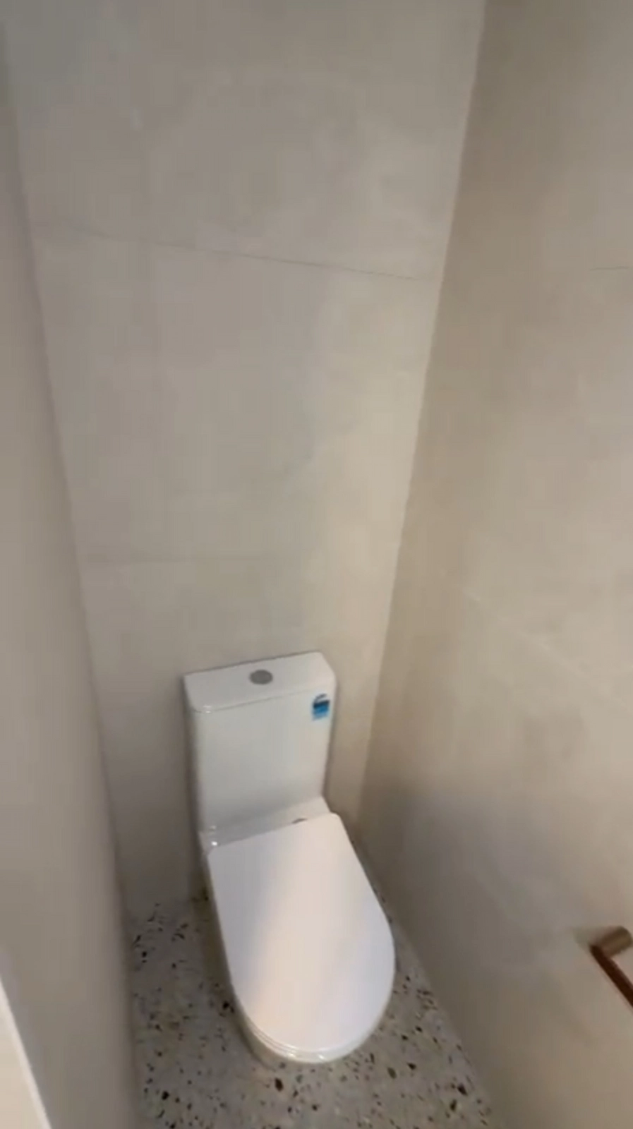 Finished toilet tucked into the new recessed area of the renovated Fawkner bathroom