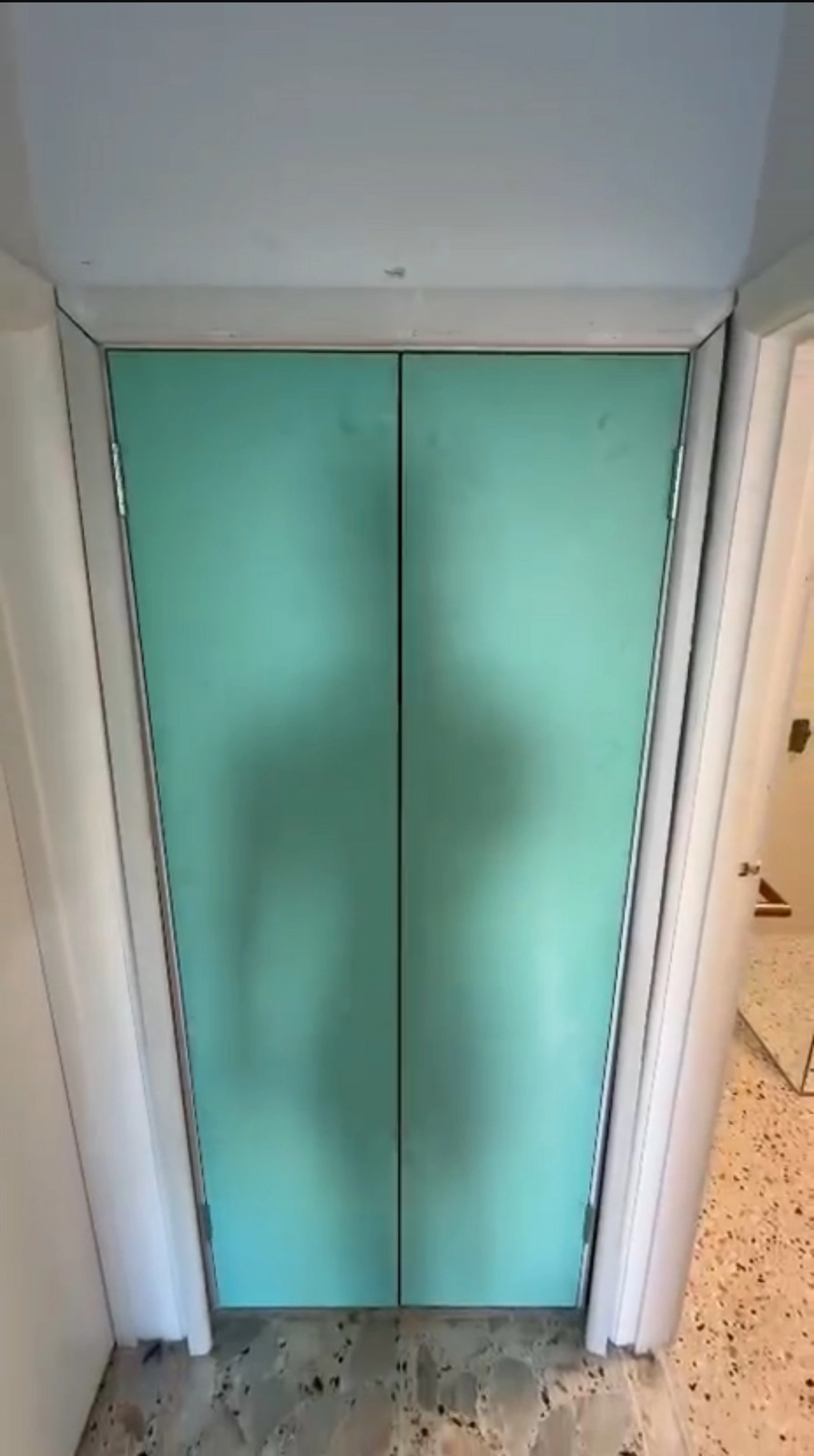 New hallway linen cupboard created beside the renovated Fawkner bathroom