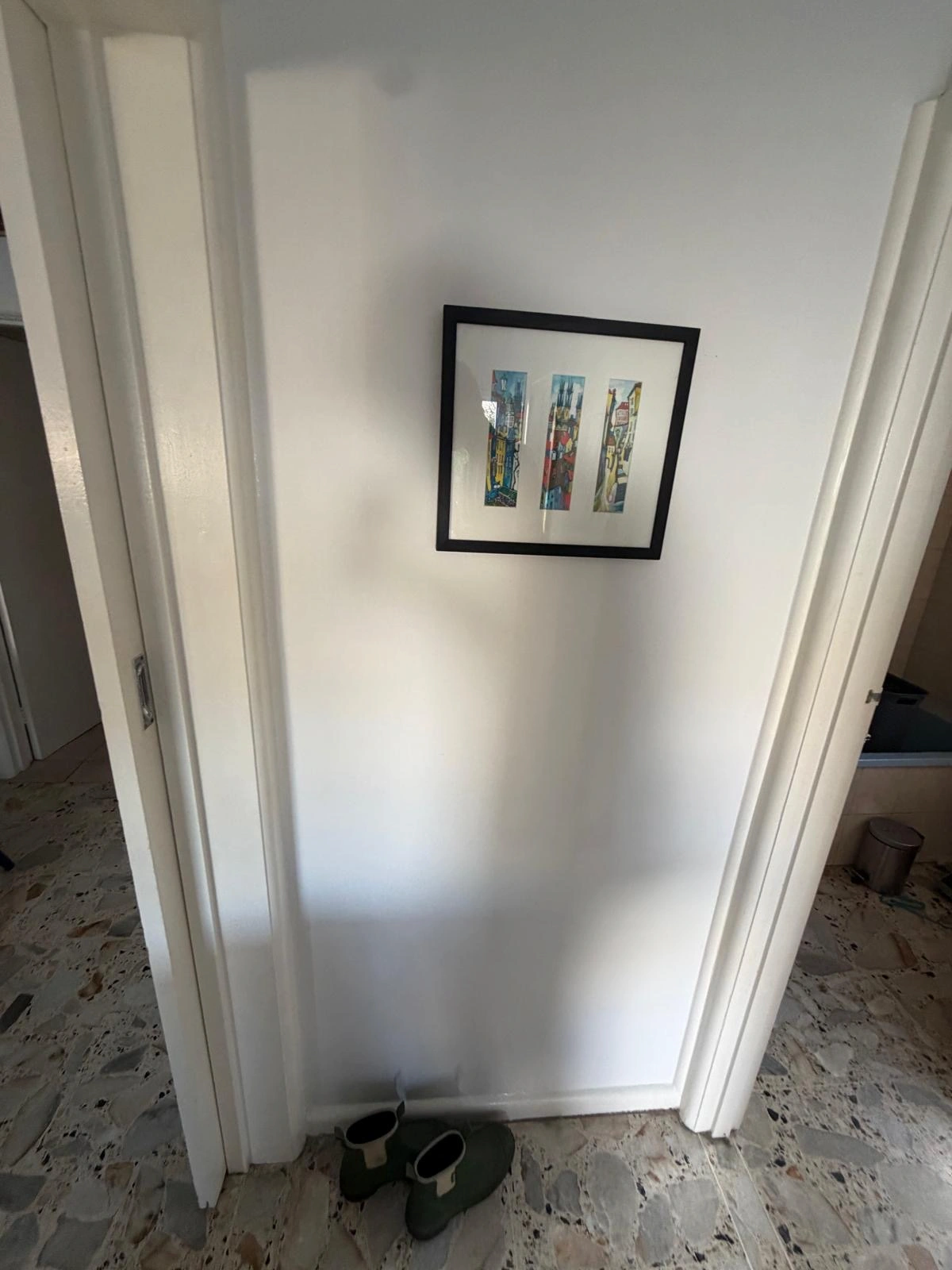 Original hallway and cupboard arrangement beside the Fawkner bathroom